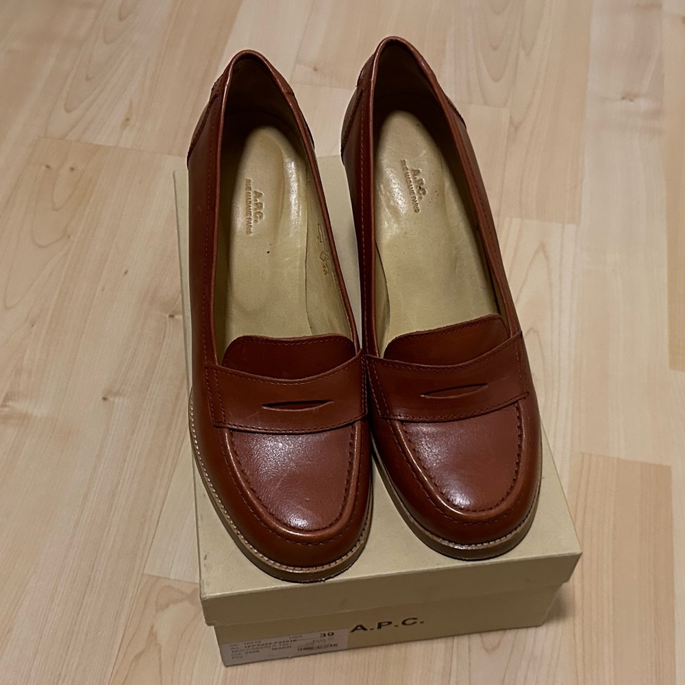A.P.C. Moccasin Leather Heels - Size 39